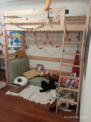 cama alta individual
