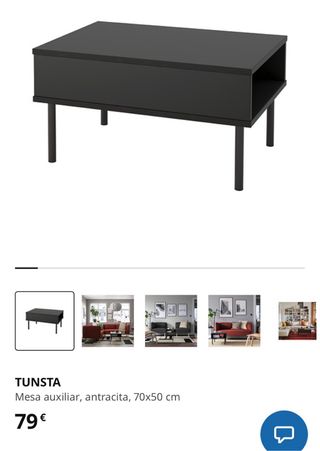 Mesa auxiliar baja IKEA Tunsta negra