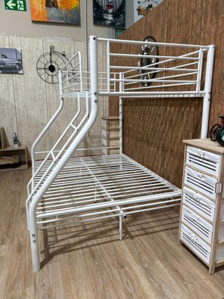 Litera Matrimonial Blanca Metal