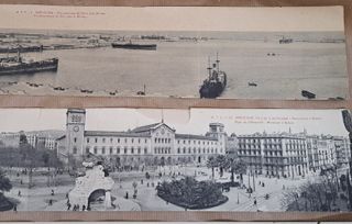 4 Postales Panorámicas Barcelona Antiguas