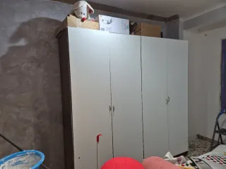 Armario 4 puertas madera y plástico