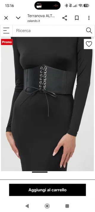 Cintura corsetto Terranova nera misura 85 cm