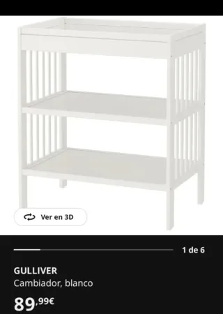 Cambiador Gulliver IKEA Blanco+colchón inflable