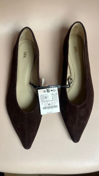 Bailarinas  de ante marrones
