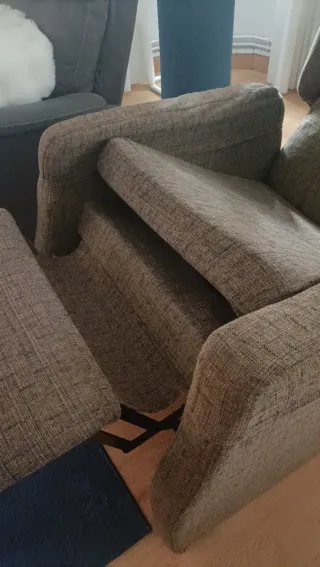 Sillón reclinable de tela marrón