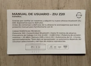 Altavoz Bluetooth Ziu Portátil 5W