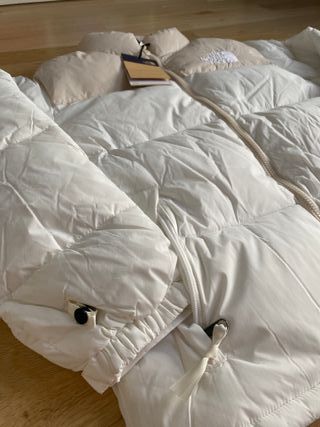 White and beige unisex jacket