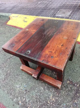 Mesa centro madera y cristal Discoteca masia