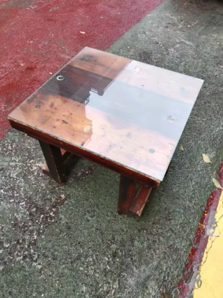 Mesa centro madera y cristal Discoteca masia