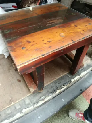 Mesa centro madera y cristal Discoteca masia