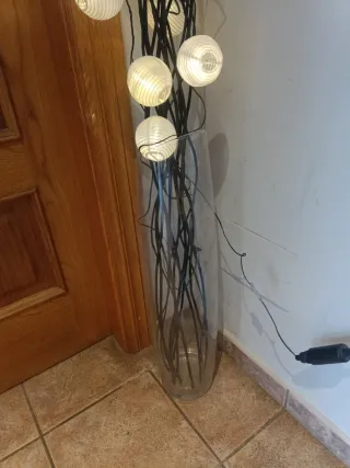 Jarrón de cristal alto transparente