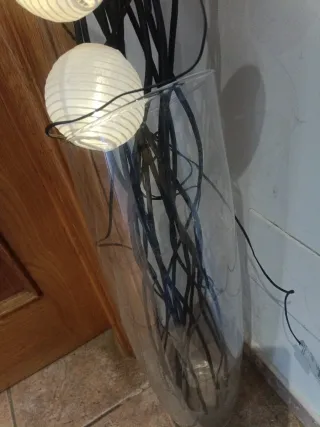 Jarrón de cristal alto transparente