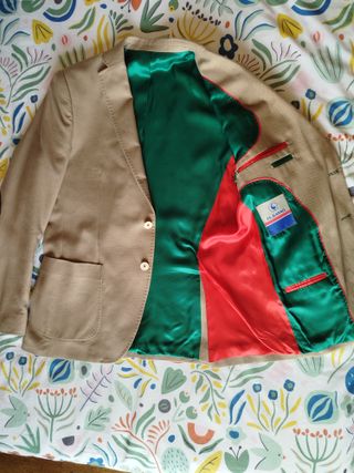 Americana El Ganso beige con coderas marrones