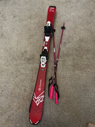 Esquís Salomon Lux JR 120 cm Rosa Fucsia