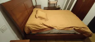 Cama Madera Maciza con Cabecero y Piecero