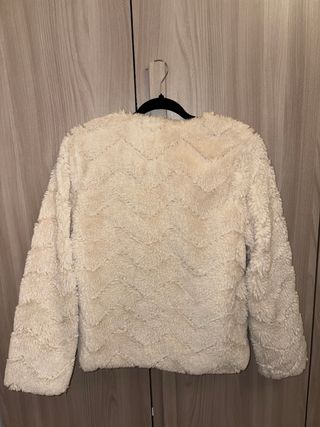 Pelliccia color panna come nuova, no difetti