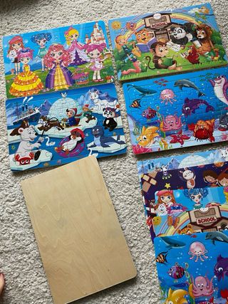 Lote 5 Puzzles de madera Infantiles 22x15cm