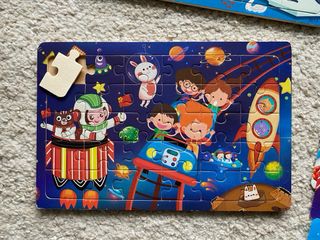 Lote 5 Puzzles de madera Infantiles 22x15cm