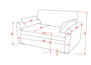 Sofá Cama 2 Plazas Gris