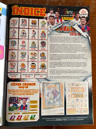 Álbum Panini Liga Este 2015/16 Completo (faltan 2)