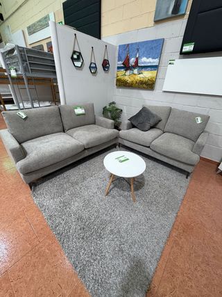 Sofá 3+2 plazas tela gris