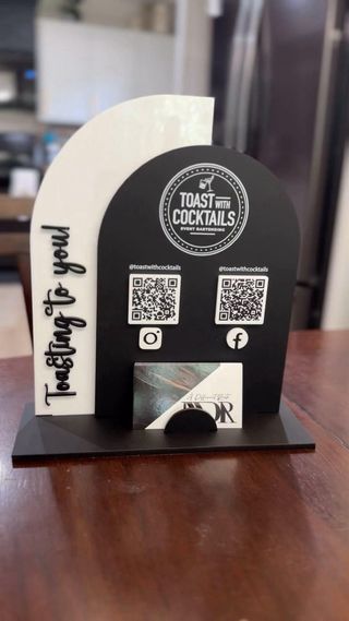 Soporte QR para negocios + tarjetero/ Personalizad