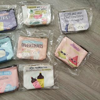 Lote de 64 monederos variados con frases divertida