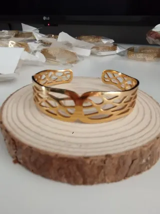 Lote 49 Pulseras Acero Dorado