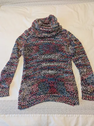 Jersey mujer cuello alto multicolor