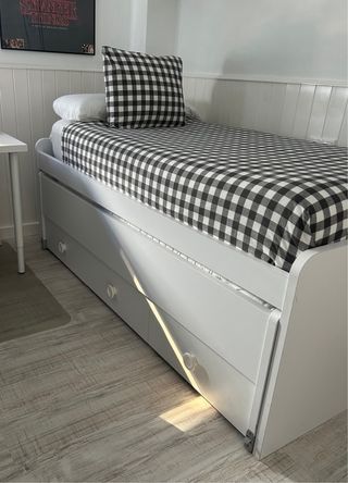 Cama nido blanca con cajones