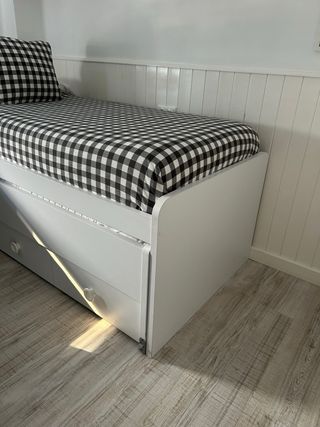 Cama nido blanca con cajones