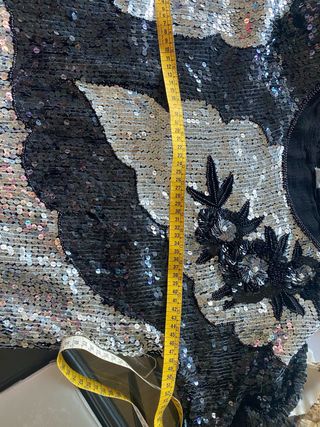 Blusón lentejuelas negro y plata talla única