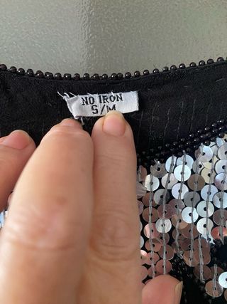 Blusón lentejuelas negro y plata talla única
