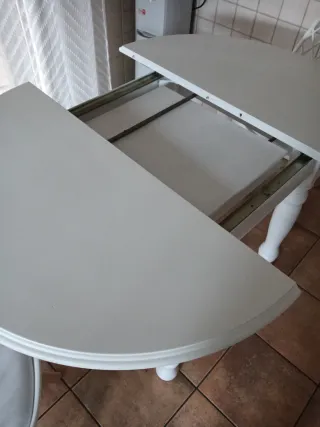 Mesa de madera extensible blanca 1m