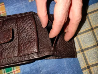 Cartera Piel Marrón Oscuro