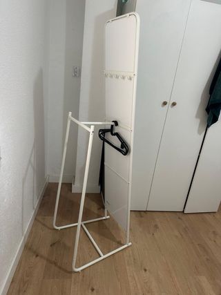 Espejo de pie metálico blanco Nuevo