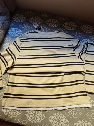 Jersey rayas beige y negro hombre