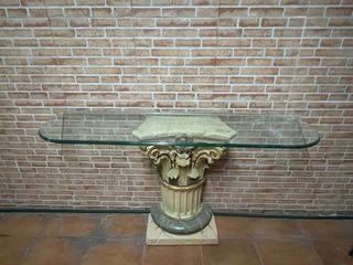 Ingresso in vetro e metallo dorato