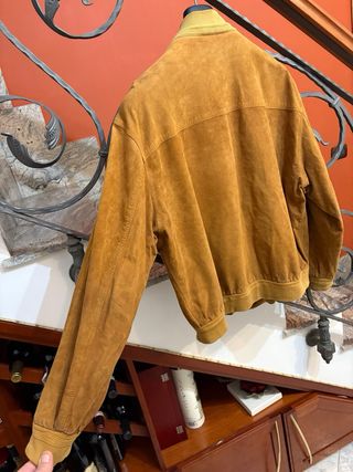 Giubbino bomber in vera  pelle scamosciata vintage
