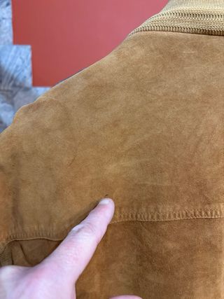 Giubbino bomber in vera  pelle scamosciata vintage