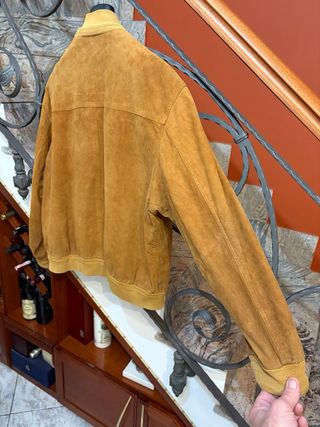 Giubbino bomber in vera  pelle scamosciata vintage