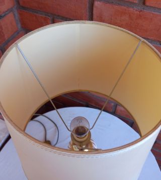 Lámpara de mesa vintage porcelana y oro