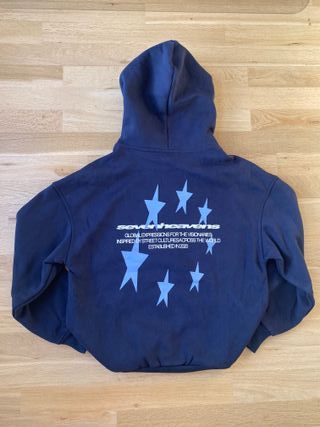 Blue unisex vintage hoodie