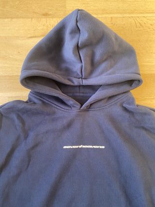 Blue unisex vintage hoodie