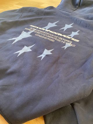 Blue unisex vintage hoodie