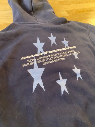 Blue unisex vintage hoodie