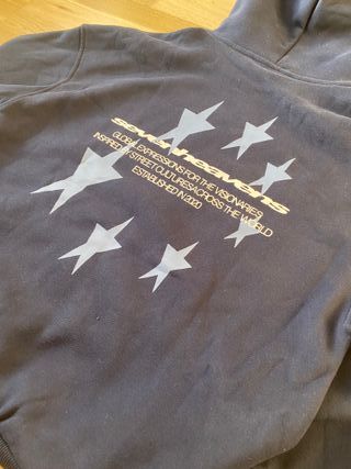 Blue unisex vintage hoodie