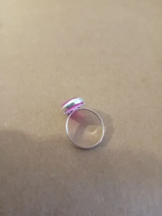 Anello Argento con Agata Rosa