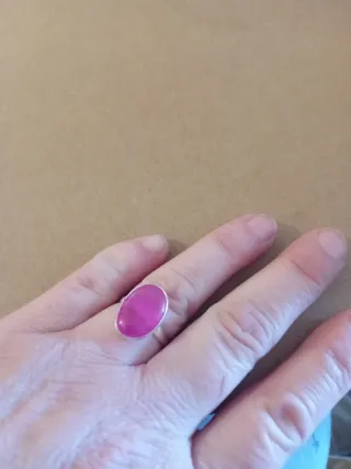 Anello Argento con Agata Rosa