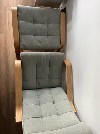 Butaca+reposapiés Ikea Poäng, ideal para lactancia
